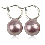 South Sea Shell Earring brass earring clip Round pink Sold By Pair