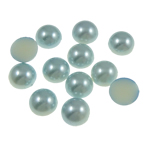 Plastik Cabochons, Plastic, Dome, blå, 12x5mm, 1000pc'er/Bag, Solgt af Bag