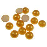 Plast Cabochons, Dome, gul, 10x4mm, 2000PC/Bag, Säljs av Bag