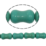 Coirníní turquoise, Turquoise sintéiseach, Bambú, glas, 14x8mm, Poll:Thart 1mm, Thart 30ríomhairí pearsanta/Snáithe, Díolta Per Thart 15 Inse Snáithe