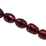 Rice ferskvandskulturperle Beads, Ferskvandsperle, Ris, naturlig, rød, klasse A, 8-9mm, Hole:Ca. 0.8mm, Solgt Per 11.5 inch Strand