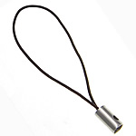 Cell Phone Strap Lariat, Nylon Koord, met Messing, platinum plated, bruin, nikkel, lood en cadmium vrij, 0.80mm, Lengte Ca 1.96 inch, 1000strengen/Lot, Verkocht door Lot