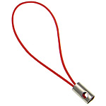 Cell Phone Strap Lariat, corda in nylon, with ottone, placcato color platino, rosso, assenza di nichel,piombo&cadmio, 0.80mm, Lunghezza Appross. 1.96 pollice, 1000Strandstrefolo/lotto, Venduto da lotto