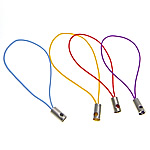 Lariat de courroie de téléphone portable, corde en nylon, avec laiton, Placage de couleur platine, couleurs mélangées, protéger l'environnement, sans nickel, plomb et cadmium, 0.80mm, Longueur Environ 1.96 pouce, 1000Strandstoron/lot, Vendu par lot