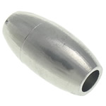 Messing magnetlås, Oval, platin farve forgyldt, nikkel, bly & cadmium fri, 18x9mm, Hole:Ca. 4mm, 50pc'er/Bag, Solgt af Bag