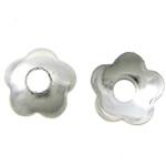 Messing Bead Cap, Flower, platin farve forgyldt, nikkel, bly & cadmium fri, 4x4x1.20mm, Hole:Ca. 1mm, 5000pc'er/Bag, Solgt af Bag