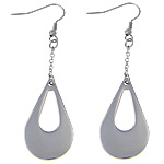 Stainless Steel Drop Earring, Teardrop, oprindelige farve, 67mm, 18x30x1.5mm, Længde Ca. 2.64 inch, 10par/Lot, Solgt af Lot