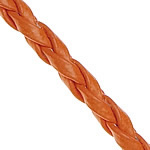 Cordon en cuir, cuir PU, orange, 3mm, Longueur 100 Yard, Vendu par lot