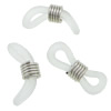 Briller Holder, Gummi, med Jern, platin farve forgyldt, hvid, 1.5mm, 5mm, 1000pc'er/Lot, Solgt af Lot