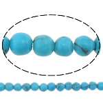 Grânulos de turquesas, Turquesa natural, Batata, azul, 4mm, Buraco:Aprox 0.3-0.5mm, comprimento Aprox 16 inchaltura, 10vertentespraia/Lot, 121PCs/Strand, vendido por Lot