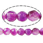 Perles agates rose naturelles, agate rose, Rond, facettes, 4mm, Trou:Environ 0.8-1mm, Longueur Environ 15 pouce, 5Strandstoron/lot, Vendu par lot