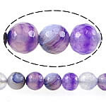 Natuurlijke Purple Agaat kralen, Paarse Agaat, Ronde, gefacetteerde, 8mm, Gat:Ca 1mm, Lengte Ca 15 inch, 5strengen/Lot, Verkocht door Lot