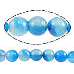 Grânulos de ágata azul natural, Ágata azul, Roda, facetada, azul, 8mm, Buraco:Aprox 1mm, comprimento Aprox 15 inchaltura, 5vertentespraia/Lot, vendido por Lot