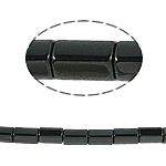 Nicht-magnetische Hämatit Perlen, Non- magnetische Hämatit, Zylinder, schwarz, Grade A, 5x8mm, Bohrung:ca. 1mm, Länge 15.5 ZollInch, 10SträngeStrang/Menge, verkauft von Menge