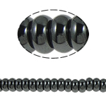 Non-magnetické Hematitové, Non-magnetický hematit, Rondelle, černý, Grade, 10x6mm, Otvor:Cca 1.5mm, Délka 15.5 inch, 10přediva/Lot, Prodáno By Lot