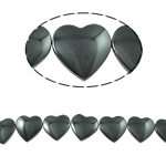 Perles hématites amagnétiques, hématite non magnétique, coeur, noire, grade A, 20x5mm, Trou:Environ 1.5mm, Longueur 15.5 pouce, 10Strandstoron/lot, Vendu par lot