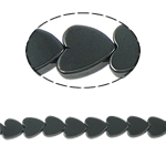 Magnetiske Hematite Beads, Magnetisk Hæmatit, Heart, sort, klasse A, 10x2mm, Hole:Ca. 1mm, Længde 15.5 inch, 10Strands/Lot, Solgt af Lot