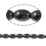 Magnetiske Hematite Beads, Magnetisk Hæmatit, Oval, sort, klasse A, 9x6mm, Hole:Ca. 1.5mm, Længde 15.5 inch, 10Strands/Lot, Solgt af Lot