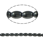 Granulos de hematita não-magnético, hematita não magnética, Oval, preto, Grade A, 6x4mm, Buraco:Aprox 1mm, comprimento 15.5 inchaltura, 10vertentespraia/Lot, vendido por Lot