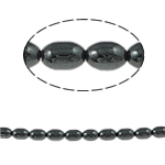 Icke-magnetiska Hematitpärlor, Icke-magnetisk hematit, Oval, svart, Grade A, 5x3mm, Hål:Ca 1mm, Längd 15.5 inch, 10Strands/Lot, Säljs av Lot