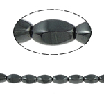 Perles hématite magnétique, ovale, noire, grade A, 12x6mm, Trou:Environ 1.5mm, Longueur 15.5 pouce, 10Strandstoron/lot, Vendu par lot