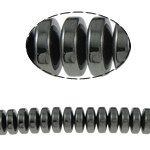 Magnetische Hämatit Perlen, Non- magnetische Hämatit, Rondell, schwarz, Grade A, 12x6mm, Bohrung:ca. 1.5mm, Länge 15.5 ZollInch, 10SträngeStrang/Menge, verkauft von Menge