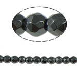 Magnetiske Hematite Beads, Magnetisk Hæmatit, Runde, sort, klasse A, 4x4mm, Hole:Ca. 1mm, Længde 15.5 inch, 10Strands/Lot, Solgt af Lot