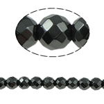 Magnetiske Hematite Beads, Magnetisk Hæmatit, Runde, sort, klasse A, 6x6mm, Hole:Ca. 1.5mm, Længde 15.5 inch, 10Strands/Lot, Solgt af Lot