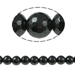 Perles hématites amagnétiques, hématite non magnétique, Rond, noire, grade A, 8x8mm, Trou:Environ 1.5mm, Longueur 15.5 pouce, 10Strandstoron/lot, Vendu par lot