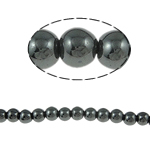 Perles hématites amagnétiques, hématite non magnétique, Rond, noire, grade A, 5mm, Trou:Environ 1.5mm, Longueur 15.5 pouce, 10Strandstoron/lot, Vendu par lot