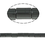 Magnetische Hämatit Perlen, Rohr, schwarz, Grade A, 6x8mm, Bohrung:ca. 1.5mm, Länge 15.5 ZollInch, 10SträngeStrang/Menge, verkauft von Menge