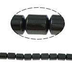 Nicht-magnetische Hämatit Perlen, Non- magnetische Hämatit, Zylinder, schwarz, Grade A, 4x6mm, Bohrung:ca. 1mm, Länge 15.5 ZollInch, 10SträngeStrang/Menge, verkauft von Menge