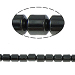 Abalorios de Hematita no Magnética, Columna, Negro, Grado A, 5x5mm, agujero:aproximado 1.5mm, longitud 15.5 Inch, 10Strandsfilamento/Grupo, Vendido por Grupo