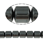 Magnetiske Hematite Beads, Ikke-magnetisk hæmatit, Kolonne, sort, klasse A, 10x10mm, Hole:Ca. 1.5mm, Længde 15.5 inch, 10Strands/Lot, Solgt af Lot