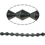 Perles hématites amagnétiques, hématite non magnétique, Bicône, noire, grade A, 4x6mm, Trou:Environ 1mm, Longueur 15.5 pouce, 10Strandstoron/lot, Vendu par lot