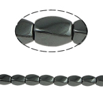 Magnetiske Hematite Beads, Magnetisk Hæmatit, Twist, sort, klasse A, 5x8mm, Hole:Ca. 1.5mm, Længde 15.5 inch, 10Strands/Lot, Solgt af Lot