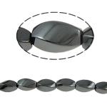 Abalorios de Hematita no Magnética, Trenzado, Negro, Grado A, 9x16mm, agujero:aproximado 1.5mm, longitud 15.5 Inch, 10Strandsfilamento/Grupo, aproximado 28PCs/Sarta, Vendido por Grupo