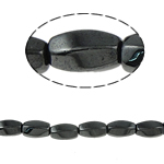 Grânulos de hematita magnética, Torção, preto, Grade A, 7x12mm, Buraco:Aprox 1.5mm, comprimento 15.5 inchaltura, 10vertentespraia/Lot, vendido por Lot