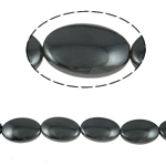 Perline in ematite non magnetico, Ovale, nero, grado A, 12x18x6mm, Foro:Appross. 2mm, Lunghezza 15.5 pollice, 10Strandstrefolo/lotto, Venduto da lotto