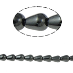 Perles hématites amagnétiques, hématite non magnétique, larme, noire, grade A, 6x9mm, Trou:Environ 2mm, Longueur 15.5 pouce, 10Strandstoron/lot, Vendu par lot