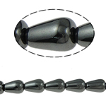 Nicht-magnetische Hämatit Perlen, Non- magnetische Hämatit, Tropfen, schwarz, Grade A, 8x12mm, Bohrung:ca. 2mm, Länge 15.5 ZollInch, 10SträngeStrang/Menge, verkauft von Menge