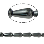 Abalorios de Hematita no Magnética, Gota, Negro, Grado A, 8x16mm, agujero:aproximado 2mm, longitud 15.5 Inch, 10Strandsfilamento/Grupo, Vendido por Grupo