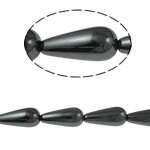 Perline in ematite non magnetico, Lacrima, nero, grado A, 12x25mm, Foro:Appross. 2mm, Lunghezza 15.5 pollice, 10Strandstrefolo/lotto, Venduto da lotto