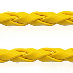 Cordon en cuir, cuir PU, Jaune, 3mm, Longueur 100 Yard, Vendu par lot