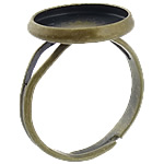 Messing Bezel Ring Base, antik bronze farve forgyldt, justerbar, bly & cadmium fri, 14x14x2mm, 12x12mm, Hole:Ca. 17mm, Indvendig diameter:Ca. 12mm, Størrelse:6.5, 500pc'er/Bag, Solgt af Bag