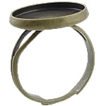 Brass Reuna Ring Base, Messinki, antiikki pronssi väri päällystetty, säädettävä, lyijy ja sen kadmium vapaa, 16x16x2mm, 14x14mm, Reikä:N. 17mm, Sisäläpimitta:N. 14mm, Koko:5.5, 500PC/laukku, Myymät laukku