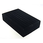 Présentoir en velours pour bagues, velours de coton, rectangle, noire, 215x135x52mm, 5PC/lot, Vendu par lot