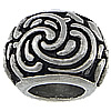 Nerūdijančio plieno European karoliukai, Nerūdijantis plienas, Būgno, be Troll, Originali spalva, 17x12mm, Skylė:Apytiksliai 8.5mm, 20kompiuteriai/Krepšys, Pardavė Krepšys