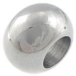 Stainless Steel European perle, Nehrđajući čelik, Rondelle, različite veličine za izbor & bez trol, izvorna boja, Rupa:Približno 6mm, 50računala/Torba, Prodano By Torba