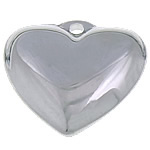 Acier inoxydable Coeur Pendentifs, couleur originale, 15x15x5mm, Trou:Environ 1mm, 50PC/sac, Vendu par sac